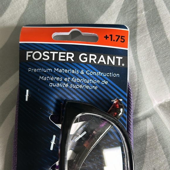 Foster Grant Watercolor Womens Purple & Black Reading Glasses w/ Case +1.75 - Picture 3 of 7